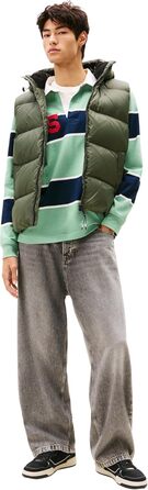 Жилет Tommy Jeans чоловічий Essential Down Vest з капюшоном, колір Green (Pewter Green)