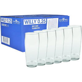 Склянки для пива Van Well Willibecher 0,25л (12 шт) - Преміум, міцні, для бару та дому