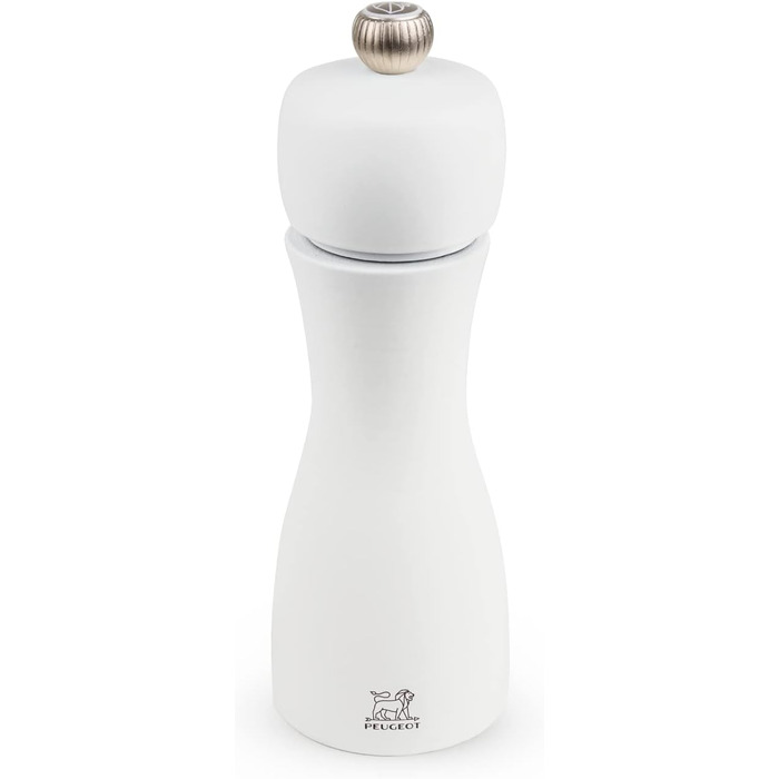 PEUGEOT 24239 Tahiti Salt Mill Wood, 5.2 x 5.2 x 15 cm, matte white