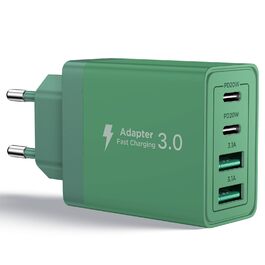 Зарядний пристрій USB-C 40W, мережевий адаптер з QC USB-A та USB-C, швидка зарядка для iPhone, Samsung та інших пристроїв (Темно-зелений)