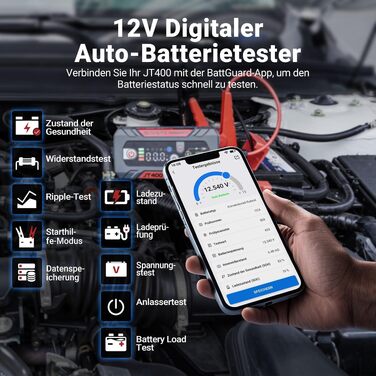 Пусковий пристрій (бустер) LOKITHOR JT400 Starter Powerbank 2500A з тестером акумулятора 100–2000 CCA