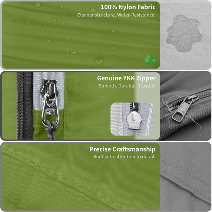 Набір кубиків-органайзерів для подорожей Cipway, 6 шт., зелений, ультралегкі, розширювані