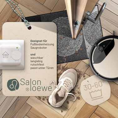 Килимок для входу Salonloewe Nestor 50x75 см сірий, миючий, прямокутний SLD0847-050x075