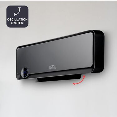 Керамічний нагрівач для ванної кімнати Black+Decker BXWSH2000E з цифровим термостатом, програмуванням, пультом ДУ та LED-дисплеєм (2000W)
