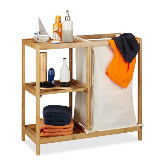 Relaxdays Bamboo Laundry Basket with Hamper
