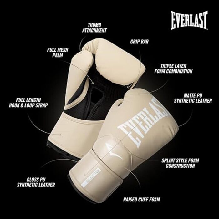 Боксерські рукавички Everlast Elite Prostyle для жінок (12OZ, Champagne)