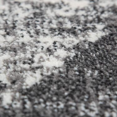 Килим Paco Home для вітальні та спальні, короткий ворс, вінтажний стиль, пастельний колір, абстрактний ромбовий візерунок, 120x170 см, антрацитовий