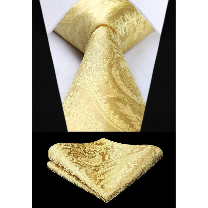 Жовтий жилет для костюма Enlision з паєтками Paisley, краватка та нагрудна хустинка - комплект для весілля та свят