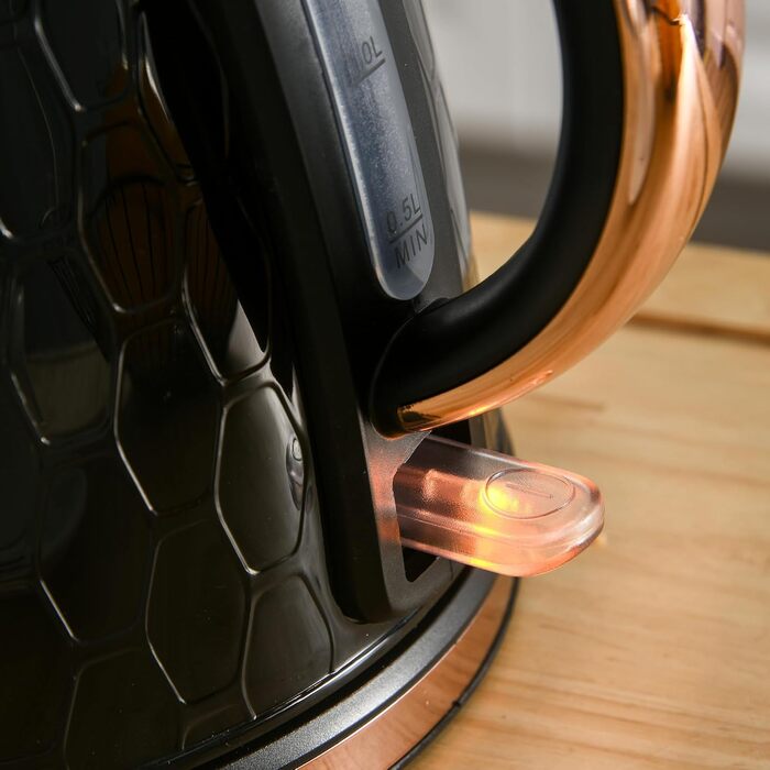 Електричний чайник HOMCOM 1.7 л, нержавіюча сталь, 360° обертання, фільтр від накипу, захист від сухого кипіння, автоматичне відключення, BPA Free, 2200W, чорний