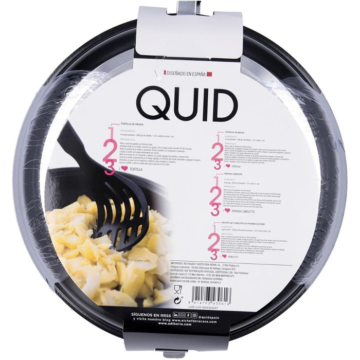 Quid Gastro Double Omelette Pan 24 cm Aluminum Printed, Metal, Black (26CM)