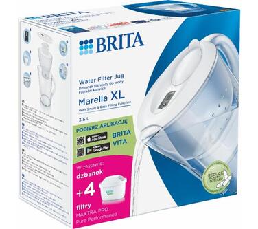 Фільтр-кувшин Brita Marella XL 3,5 л, білий (4 змінні картриджі у комплекті)