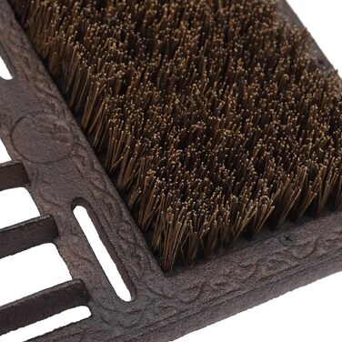 Relaxdays Shoe Scraper, made of cast iron, large brush, boot butler, antique design, outdoor area, shoe cleaner, brown, 12 x 33.5 x 22.5 cm
