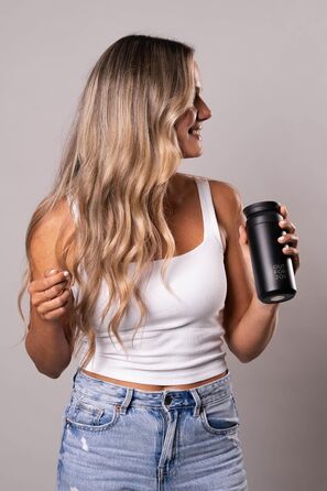 Термокружка з нержавіючої сталі 350 мл | Термокружка для кави та чаю на винос | З подвійними стінками, ізольована, не протікає | Travel Tumbler | Зберігає тепло 4 години / холод 8 годин (Чорний Midnight)