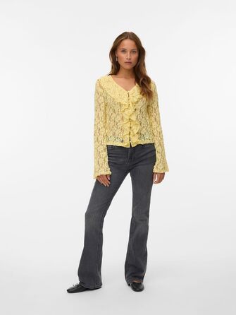 Джинси VERO MODA VMFLASH жіночі, кльош, середньої посадки, темно-сірий денім, розмір 32L