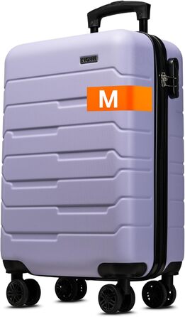 Чемодан NOWI Bergamo: водостійкий, 8 коліс, 360°, телескопічна ручка, повне внутрішнє оздоблення (M, фіолетовий)