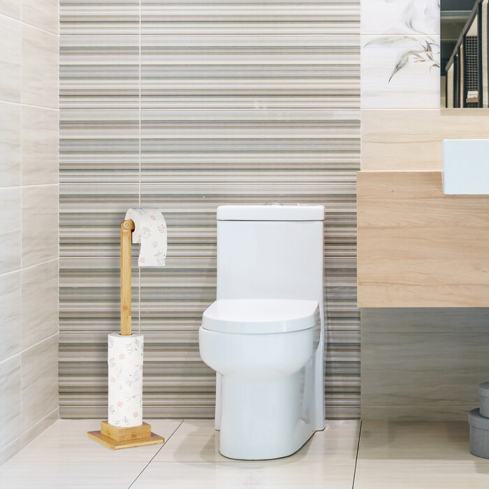 Relaxdays Bamboo Toilet Paper Holder Standing