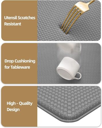 Килимок для кухні COLOR&GEOMETRY 44x150 см, неслизький, з ПВХ, водо- та олієстійкий, з гумовою основою. Підходить для кухні, пральні, коридору (сірий)