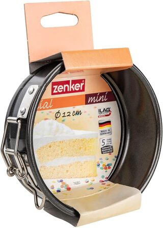 Форма для випічки Zenker Springform Ø 12 см MINI: кругла роз'ємна форма з антипригарним покриттям, сталь, чорна