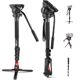 NEEWER 71.6' професійний монопод для камери з вуглецевого волокна, для DJI RS, Manfrotto, максимальне навантаження 6 кг, TP71 (GM76)
