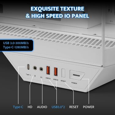 darkFlash DY470: Корпус для ігрового ПК Full-Tower ATX з 4 PWM-ARGB вентиляторами, сумісний з RTX 40, білий