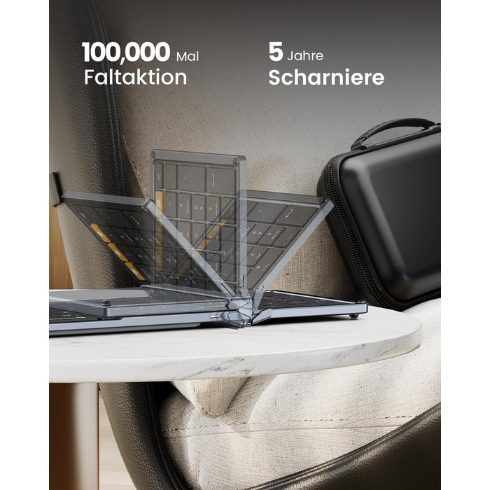 Бездротова клавіатура та миша ProtoArc XKM01, Bluetooth, QWERTZ, для iPad, Tablet, iPhone, Laptop, сірий колір