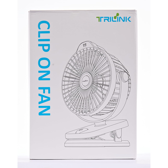 8000mAh Mini USB Clip Ventilator Battery, 13cm Small Table Fan with Remote Control, 5-Speed, LED Display, 360° Rotation, Rechargeable Battery Portable Table Fan for Home, Office, Camping, Stroller