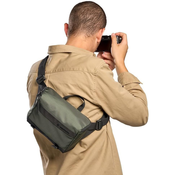 Рюкзак для фототехніки Manfrotto Street Slim, зелений, з переднім та заднім доступом, для DSLR та Mirrorless камер, з відділеннями для ноутбука та аксесуарів