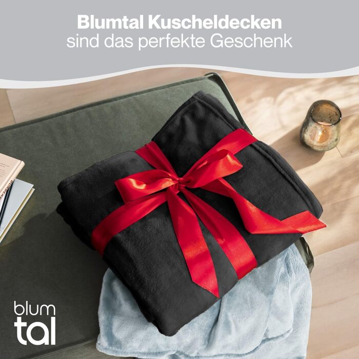 М'яка ковдра Blumtal Kuscheldecke: флісова ковдра 150x200 см, сертифікат Oeko-TEX, для дому та відпочинку, колір антрацит