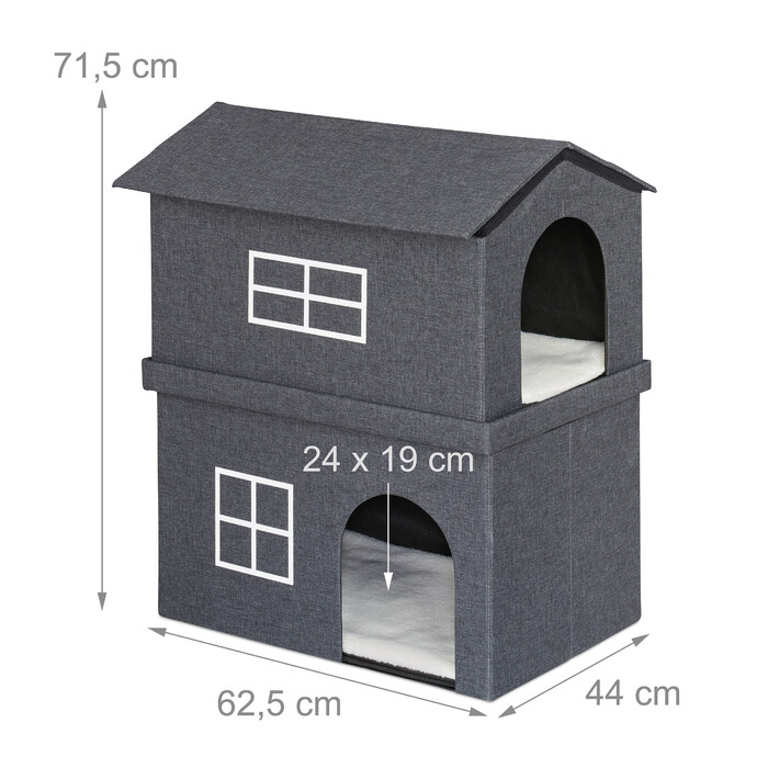 Relaxdays 2-Tier Cat House for Indoors
