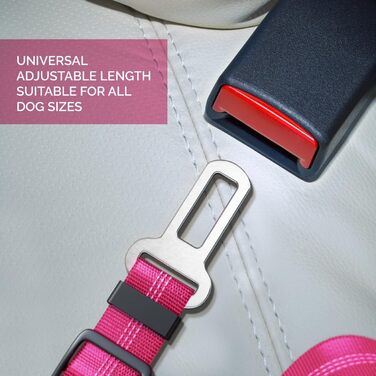 Авторемні для собак, регульовані та міцні авторемні для собак UK – міцний нейлоновий авторемні для собак з еластичним буфером та рожевим кольором