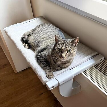 Cat Bed Balcony Window Hammock for Radiator/Heater, 67.5 * 34.5cm Window Hammock for Cats, Cat Window Bed, Window Spots, Cat Bed, Window Sill, Window Bed Spot (L)