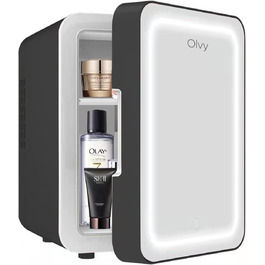 Міні-холодильник Olvy Kosmetik 4L з LED-дзеркалом: для косметики та догляду, чорний