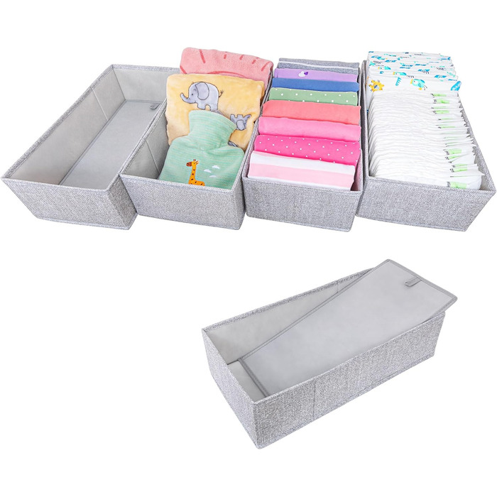 For IKEA dresser; THE ORIGINAL; perfect fit; Stable base; Drawer organization system for changing supplies, children's clothes, socks, underwear; 5-piece set (HEMNES FileFolding)