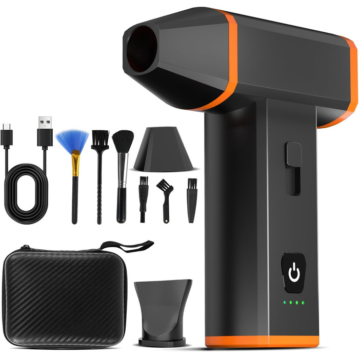 Електричний пилосос для чищення ПК, ноутбука та офісних пристроїв, 130000 об/хв, акумулятор 5000 mAh, портативний, з сумкою