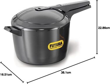 Швидковарка Hawkins Futura, 9 літрів, чорна, з нержавіючої сталі, з кришкою з нержавіючої сталі