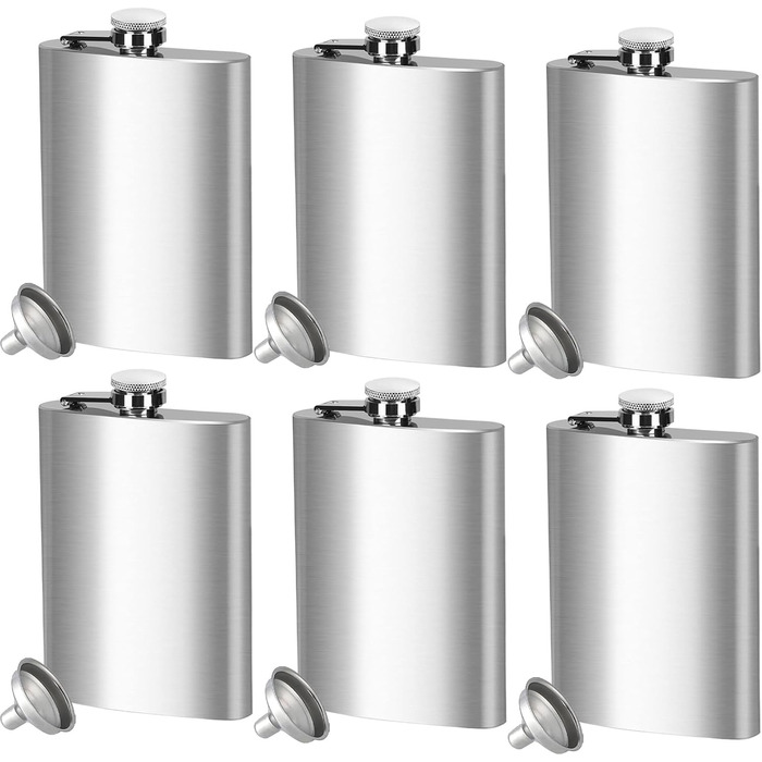 Набір фляг з нержавіючої сталі, рожевий, 8oz/240мл: фляга + 2 стаканчика, для подорожей, вечірок, подарунків