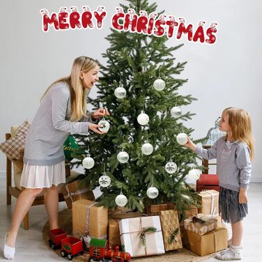 30 шт. Новорічні кулі - набір прикрас для ялинки, 6 см, блакитний та сріблястий, ручної роботи з гачком