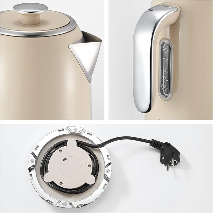 Набір чайник та тостер Retro Green 1.7L 2200W з індикатором температури, нержавіюча сталь