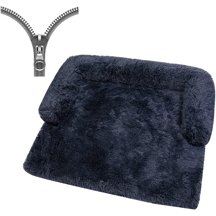 Ліжко для собак великих та маленьких порід, захист дивану, плюшеве, м'яке, дихаюче, ліжко для котів, тепле зимове, довговічне, зручне, миється, нековзне, подушка для собак (M 90x90x20 см, Темно-сірий)