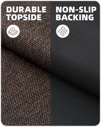 Килимок для кухні COLOR&GEOMETRY: неслизький, миючий, 61x183 см, 4 мм, тканинний, з гумовою основою. Килимок-довгий килим для підлоги перед умивальником, коридору (Коричневий, 43 x 120 см, прямокутний)