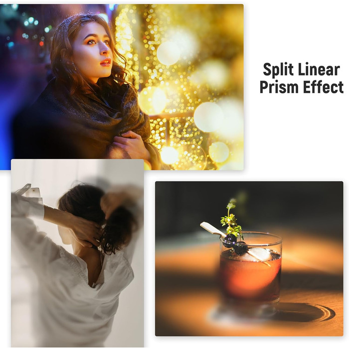 NEEWER 77mm фільтр діоптрій з розділеним полем, камера, лінійний призма K9, оптичне скло, аксесуар для об'єктива, ефект розмиття фону, кольоровий ефект