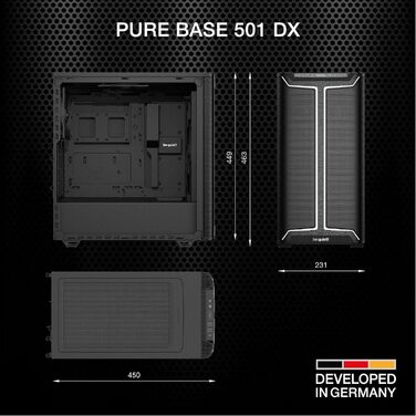 be quiet! Pure Base 501 DX Black - корпус ПК з 3 вентиляторами Pure Wings 3 140mm PWM, RGB підсвічування