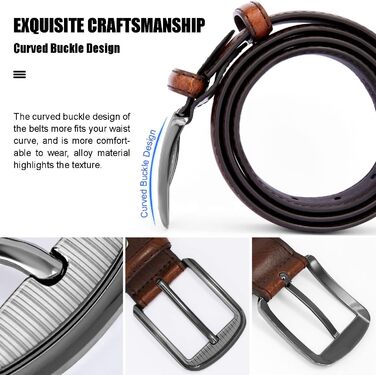 Чоловічий шкіряний ремінь GSG Since 1998 - класичний дизайн, 37 мм, для бізнесу та офіційних заходів, подарункова коробка, темно-коричневий