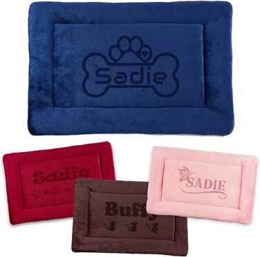 Персоналізована килимок для собак, індивідуальне собаче ліжко для вольєру, миється, килимок для сну домашніх тварин, подарунок для любителів собак та котів (69x52 см, блакитний)