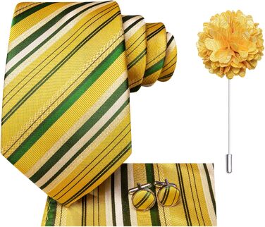 Чоловіча краватка Hi-Tie чорно-рожева з візерунком пає, смугаста, в горошок, краватка-метелик, нагрудна хустинка, кравецькі затискачі, для весілля, вечірки, офіційного стилю (жовто-зелений)