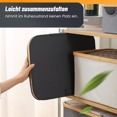 160L Laundry Basket with 2 Compartments, Deposit Bottle Collection Container with Lid, Container for Deposit Bottles & Glass & Paper Waste Collection, Deposit Bottle Container Bamboo with Bag, must have