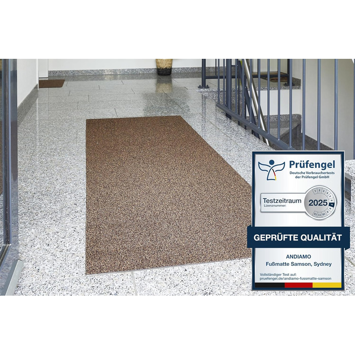 Килимок для дому Samson Sauberlauf, 40x60 см, бежевий (Braun), для внутрішнього та зовнішнього використання, миючий, з антиковзким покриттям