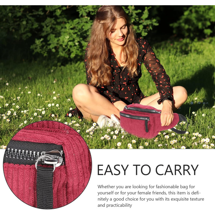 Набір з 2 бананки/поясна сумка Valiclud для жінок та дівчат. Зелений (червоний) колір.