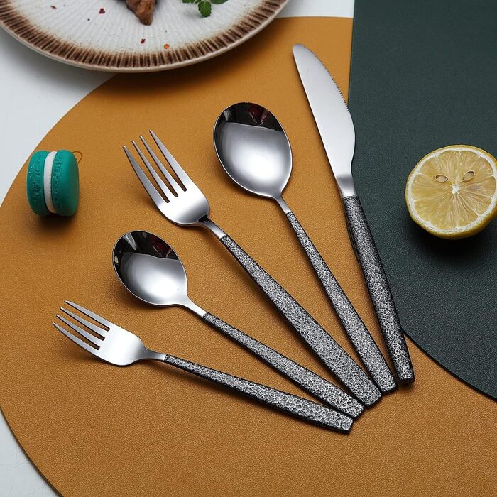 Набір столових приборів 30 предметів з титановим покриттям та ручками Mars, нержавіюча сталь, золоте покриття, на 6 осіб