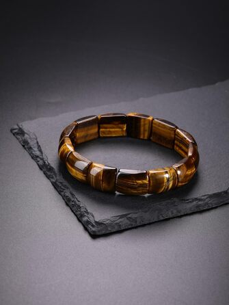Чоловічий браслет Zysta з тигровим оком, еластичний, широкий, справжній камінь, подарунок для чоловіків